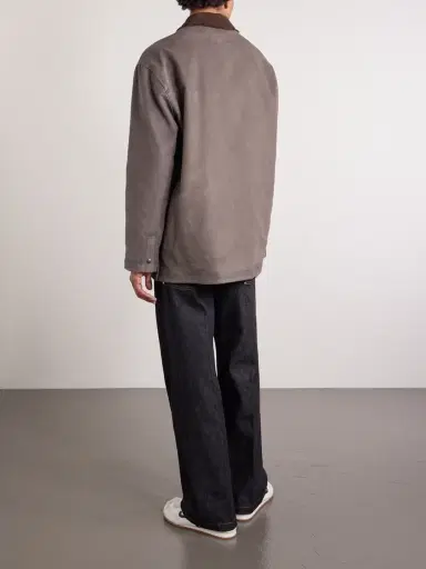 Loewe Logo-Appliquéd Corduroy-Trimmed Woven Overshirt - Men | Thumbnail 4 Loewe Logo-Appliquéd Corduroy-Trimmed Woven Overshirt - Men | Thumbnail 4