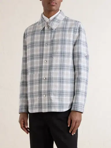 Thom Browne Checked Cotton-Blend Crepe Overshirt - Men | Thumbnail 3 Thom Browne Checked Cotton-Blend Crepe Overshirt - Men | Thumbnail 3