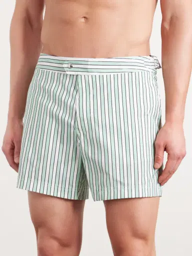 Tom Ford Straight-Leg Short-Length Striped Swim Shorts - Men | Thumbnail 2 Tom Ford Straight-Leg Short-Length Striped Swim Shorts - Men | Thumbnail 2