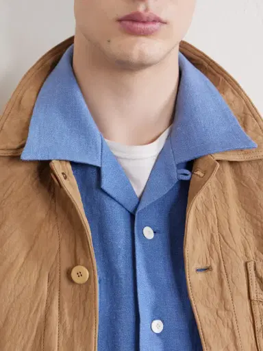 Visvim Carrow Convertible-Collar Wool and Linen-Blend Shirt - Men | Thumbnail 5 Visvim Carrow Convertible-Collar Wool and Linen-Blend Shirt - Men | Thumbnail 5