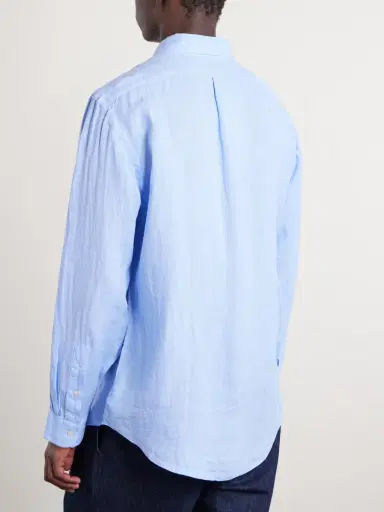Polo Ralph Lauren Button-Down Collar Logo-Embroidered Linen Shirt - Men | Thumbnail 4 Polo Ralph Lauren Button-Down Collar Logo-Embroidered Linen Shirt - Men | Thumbnail 4