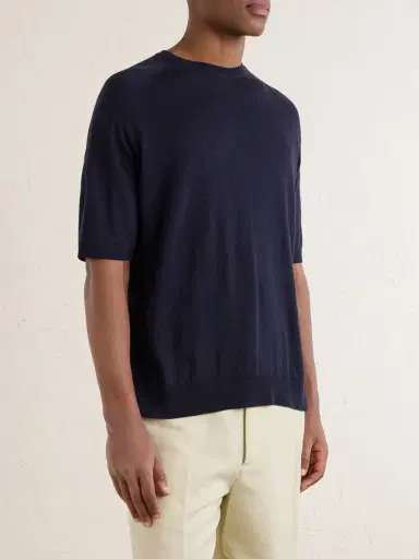 PIACENZA 1733 Silk and Linen-Blend T-Shirt - Men | Thumbnail 3 PIACENZA 1733 Silk and Linen-Blend T-Shirt - Men | Thumbnail 3
