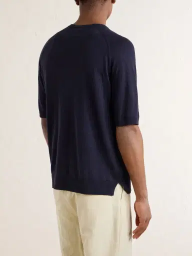 PIACENZA 1733 Silk and Linen-Blend T-Shirt - Men | Thumbnail 4 PIACENZA 1733 Silk and Linen-Blend T-Shirt - Men | Thumbnail 4