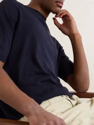 PIACENZA 1733 Silk and Linen-Blend T-Shirt - Men | Thumbnail 5 PIACENZA 1733 Silk and Linen-Blend T-Shirt - Men | Thumbnail 5