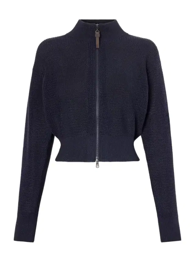 Embellished Cotton-blend Zip-up Cardigan Embellished Cotton-blend Zip-up Cardigan