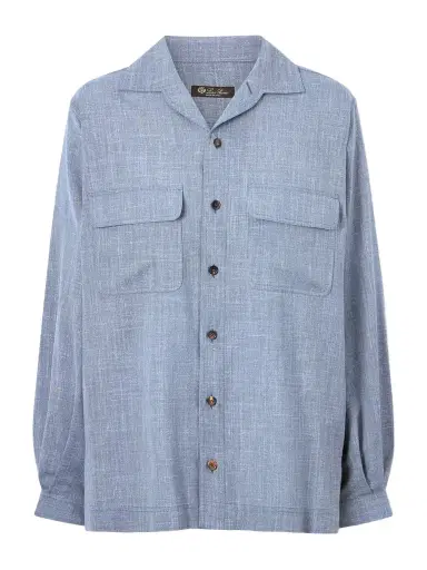 Loro Piana Ida Wool, Silk And Linen-blend Shirt | Thumbnail 1 Loro Piana Ida Wool, Silk And Linen-blend Shirt | Thumbnail 1
