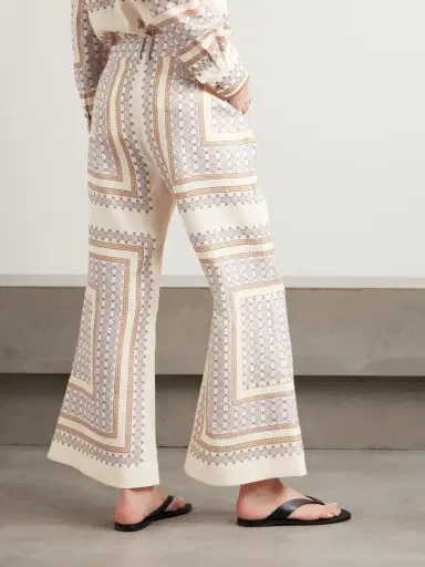 Zimmermann Cropped Flared Printed Linen Pants | Thumbnail 4 Zimmermann Cropped Flared Printed Linen Pants | Thumbnail 4