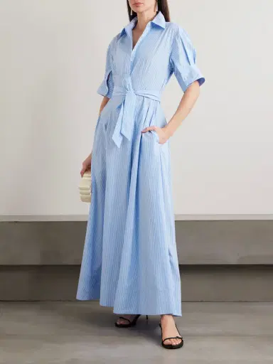 Simkhai Truman Belted Striped Cotton Midi Shirt Dress | Thumbnail 2 Simkhai Truman Belted Striped Cotton Midi Shirt Dress | Thumbnail 2