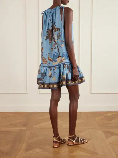 ALÉMAIS Georgie Gathered Tiered Printed Ramie Mini Dress | Thumbnail 3 ALÉMAIS Georgie Gathered Tiered Printed Ramie Mini Dress | Thumbnail 3