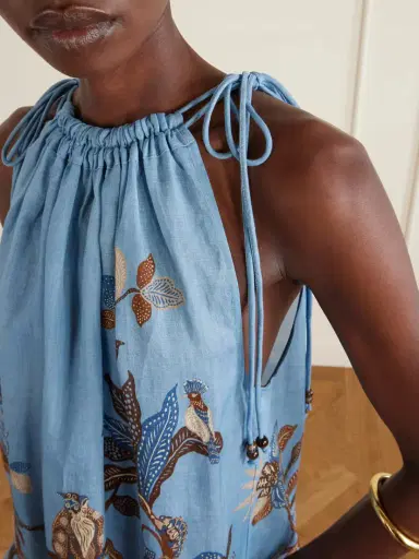 ALÉMAIS Georgie Gathered Tiered Printed Ramie Mini Dress | Thumbnail 4 ALÉMAIS Georgie Gathered Tiered Printed Ramie Mini Dress | Thumbnail 4