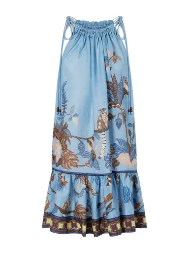 ALÉMAIS Georgie Gathered Tiered Printed Ramie Mini Dress | Thumbnail 1 ALÉMAIS Georgie Gathered Tiered Printed Ramie Mini Dress | Thumbnail 1