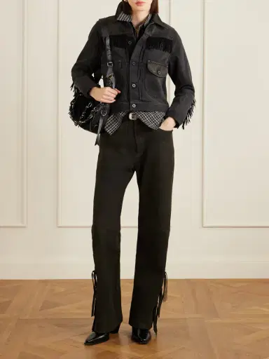 RRL Kacie Tie-detailed Suede Wide-leg Pants | Thumbnail 2 RRL Kacie Tie-detailed Suede Wide-leg Pants | Thumbnail 2