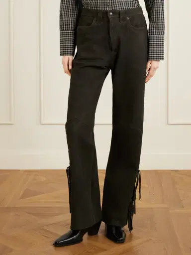 RRL Kacie Tie-detailed Suede Wide-leg Pants | Thumbnail 3 RRL Kacie Tie-detailed Suede Wide-leg Pants | Thumbnail 3