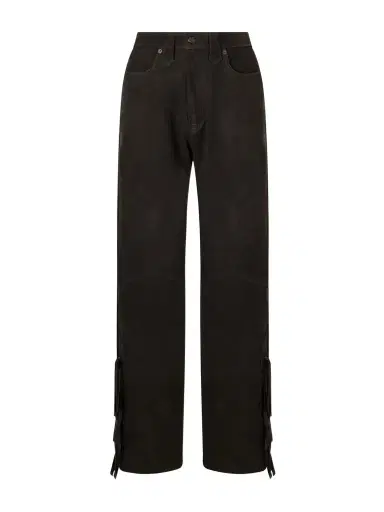 RRL Kacie Tie-detailed Suede Wide-leg Pants | Thumbnail 1 RRL Kacie Tie-detailed Suede Wide-leg Pants | Thumbnail 1