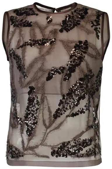 Brunello Cucinelli Halo Embroidered Sleeveless Blouse | Thumbnail 1 Brunello Cucinelli Halo Embroidered Sleeveless Blouse | Thumbnail 1