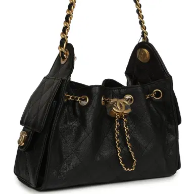 Chanel Chanel Mini 25 Hobo Bag Black Caviar Antique Gold Hardware | Thumbnail 2 Chanel Chanel Mini 25 Hobo Bag Black Caviar Antique Gold Hardware | Thumbnail 2