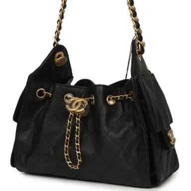 Chanel Chanel Mini 25 Hobo Bag Black Caviar Antique Gold Hardware | Thumbnail 5 Chanel Chanel Mini 25 Hobo Bag Black Caviar Antique Gold Hardware | Thumbnail 5