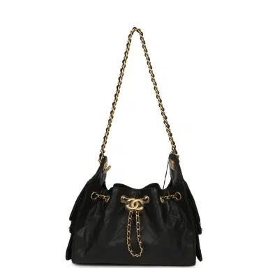 Chanel Chanel Mini 25 Hobo Bag Black Caviar Antique Gold Hardware | Thumbnail 6 Chanel Chanel Mini 25 Hobo Bag Black Caviar Antique Gold Hardware | Thumbnail 6