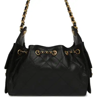 Chanel Chanel Mini 25 Hobo Bag Black Caviar Antique Gold Hardware | Thumbnail 4 Chanel Chanel Mini 25 Hobo Bag Black Caviar Antique Gold Hardware | Thumbnail 4