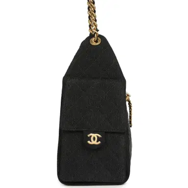 Chanel Chanel Small 25 Hobo Bag Black Washed Denim Antique Gold Hardware | Thumbnail 3 Chanel Chanel Small 25 Hobo Bag Black Washed Denim Antique Gold Hardware | Thumbnail 3