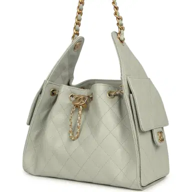 Chanel Chanel Small 25 Hobo Bag Light Green Caviar Antique Gold Hardware | Thumbnail 5 Chanel Chanel Small 25 Hobo Bag Light Green Caviar Antique Gold Hardware | Thumbnail 5