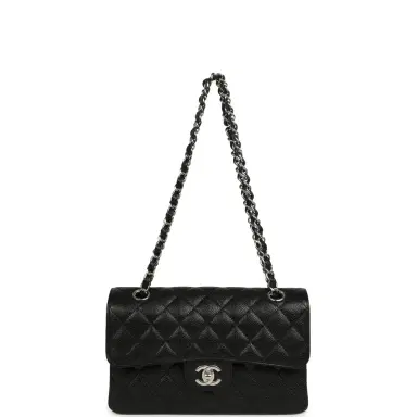 Chanel Chanel Small Classic Double Flap Black Caviar Silver Hardware | Thumbnail 7 Chanel Chanel Small Classic Double Flap Black Caviar Silver Hardware | Thumbnail 7
