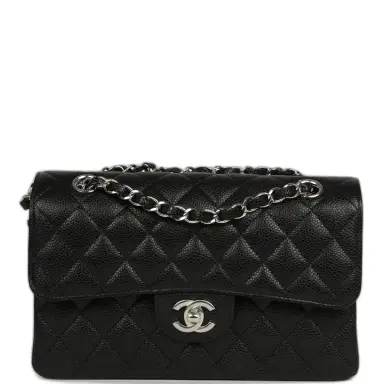 Chanel Chanel Small Classic Double Flap Black Caviar Silver Hardware | Thumbnail 1 Chanel Chanel Small Classic Double Flap Black Caviar Silver Hardware | Thumbnail 1
