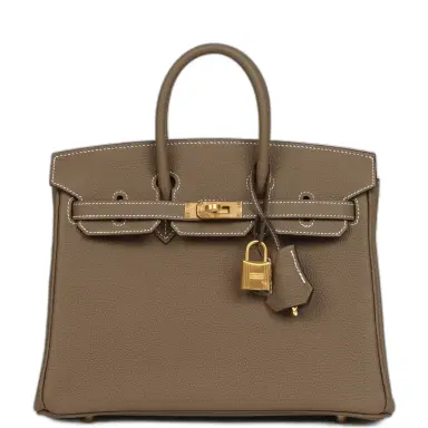 HERMÈS Hermes Birkin 25 Etoupe Togo Brushed Gold Hardware | Thumbnail 1 HERMÈS Hermes Birkin 25 Etoupe Togo Brushed Gold Hardware | Thumbnail 1