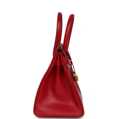 HERMÈS Pre-owned Hermes Birkin 30 Rouge Vif Tadelakt Gold Hardware | Thumbnail 3 HERMÈS Pre-owned Hermes Birkin 30 Rouge Vif Tadelakt Gold Hardware | Thumbnail 3