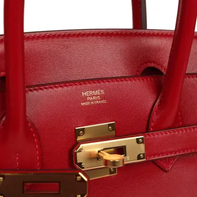 HERMÈS Pre-owned Hermes Birkin 30 Rouge Vif Tadelakt Gold Hardware | Thumbnail 7 HERMÈS Pre-owned Hermes Birkin 30 Rouge Vif Tadelakt Gold Hardware | Thumbnail 7