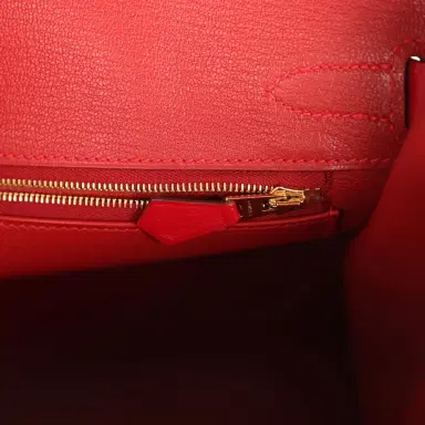 HERMÈS Pre-owned Hermes Birkin 30 Rouge Vif Tadelakt Gold Hardware | Thumbnail 9 HERMÈS Pre-owned Hermes Birkin 30 Rouge Vif Tadelakt Gold Hardware | Thumbnail 9
