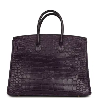 HERMÈS Pre-owned Hermes Birkin 35 Amethyst Matte Alligator Gold Hardware | Thumbnail 4 HERMÈS Pre-owned Hermes Birkin 35 Amethyst Matte Alligator Gold Hardware | Thumbnail 4