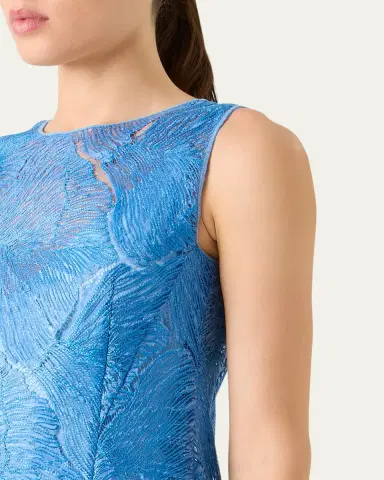 Akris Lacquered Sea Faille Sleeveless Shift Mini Dress | Thumbnail 5 Akris Lacquered Sea Faille Sleeveless Shift Mini Dress | Thumbnail 5