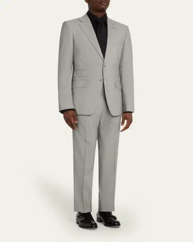 Tom Ford Men's Wool Basketweave Notch-Lapel Two-Piece Suit | Thumbnail 2 Tom Ford Men's Wool Basketweave Notch-Lapel Two-Piece Suit | Thumbnail 2