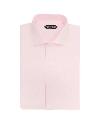 TOM FORD Men's Cotton Woven Micro-Check Dress Shirt | Thumbnail 1 TOM FORD Men's Cotton Woven Micro-Check Dress Shirt | Thumbnail 1