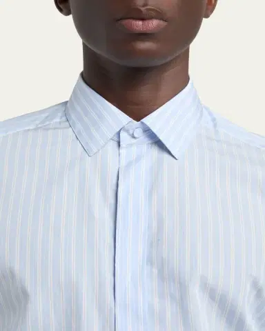 TOM FORD Men's Cotton Multi-Stripe French Cuff Sport Shirt | Thumbnail 5 TOM FORD Men's Cotton Multi-Stripe French Cuff Sport Shirt | Thumbnail 5