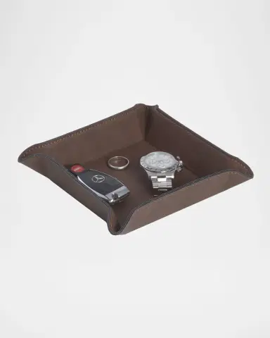 Bey-Berk Men's Personalized Vegan Leather Valet Tray | Thumbnail 2 Bey-Berk Men's Personalized Vegan Leather Valet Tray | Thumbnail 2