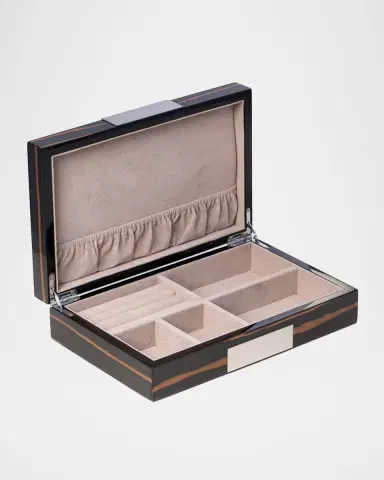Bey-Berk Men's Personalized Wooden Valet Box | Thumbnail 2 Bey-Berk Men's Personalized Wooden Valet Box | Thumbnail 2