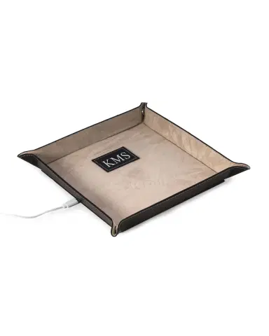 Bey-Berk Men's Personalized Leather/Velour Charge Station | Thumbnail 2 Bey-Berk Men's Personalized Leather/Velour Charge Station | Thumbnail 2