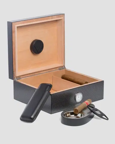 Bey-Berk Carbon Fiber Cigar Humidor & Accessories Set | Thumbnail 2 Bey-Berk Carbon Fiber Cigar Humidor & Accessories Set | Thumbnail 2