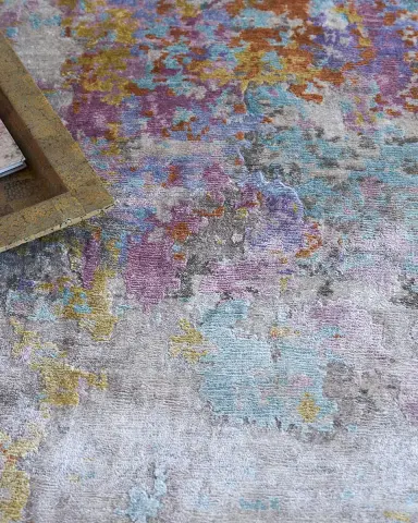 Exquisite Rugs Floor Art Hand-Knotted Ivory Multi Rug, 8 ' x 10 ' | Thumbnail 6 Exquisite Rugs Floor Art Hand-Knotted Ivory Multi Rug, 8 ' x 10 ' | Thumbnail 6