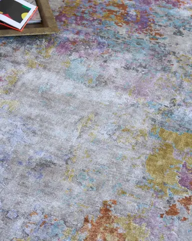 Exquisite Rugs Floor Art Hand-Knotted Ivory Multi Rug, 8 ' x 10 ' | Thumbnail 7 Exquisite Rugs Floor Art Hand-Knotted Ivory Multi Rug, 8 ' x 10 ' | Thumbnail 7
