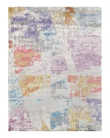 Exquisite Rugs Floor Art Hand-Knotted Ivory & Lavender Rug | Thumbnail 1 Exquisite Rugs Floor Art Hand-Knotted Ivory & Lavender Rug | Thumbnail 1