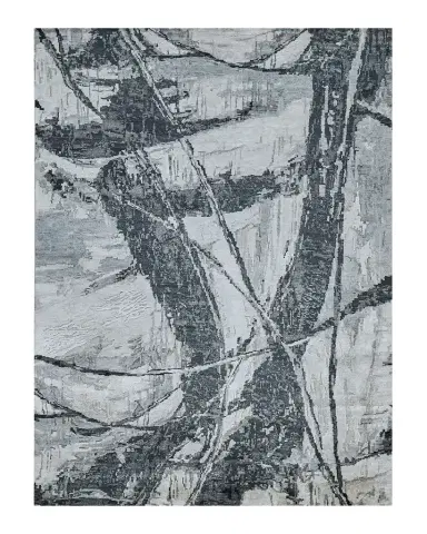 Exquisite Rugs Floor Art Hand-Knotted Dark Gray Rug | Thumbnail 1 Exquisite Rugs Floor Art Hand-Knotted Dark Gray Rug | Thumbnail 1