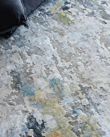 Exquisite Rugs Floor Art Hand-Knotted Silver & Gray Rug | Thumbnail 6 Exquisite Rugs Floor Art Hand-Knotted Silver & Gray Rug | Thumbnail 6