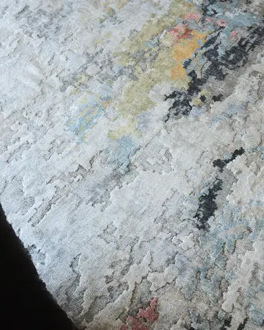 Exquisite Rugs Floor Art Hand-Knotted Silver & Gray Rug | Thumbnail 7 Exquisite Rugs Floor Art Hand-Knotted Silver & Gray Rug | Thumbnail 7