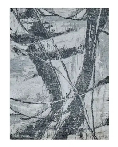 Exquisite Rugs Floor Art Hand-Knotted Dark Gray Rug | Thumbnail 1 Exquisite Rugs Floor Art Hand-Knotted Dark Gray Rug | Thumbnail 1
