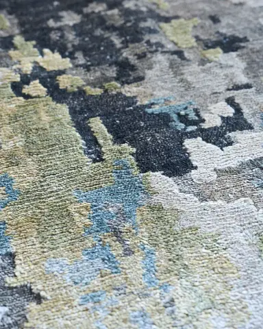Exquisite Rugs Floor Art Hand-Knotted Silver & Gray Rug | Thumbnail 5 Exquisite Rugs Floor Art Hand-Knotted Silver & Gray Rug | Thumbnail 5