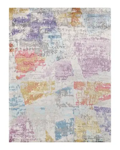 Exquisite Rugs Floor Art Hand-Knotted Ivory & Lavender Rug | Thumbnail 1 Exquisite Rugs Floor Art Hand-Knotted Ivory & Lavender Rug | Thumbnail 1