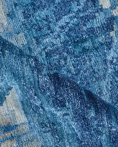 Exquisite Rugs Floor Art Hand-Knotted Dark Blue Rug, 8 ' x 10 ' | Thumbnail 4 Exquisite Rugs Floor Art Hand-Knotted Dark Blue Rug, 8 ' x 10 ' | Thumbnail 4